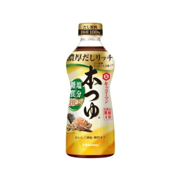 【9/4 20:00- 9/11 01:59　エントリーでP5倍】 【12個入り】キッコーマン 本つゆ 塩分 糖質オフ 500ml