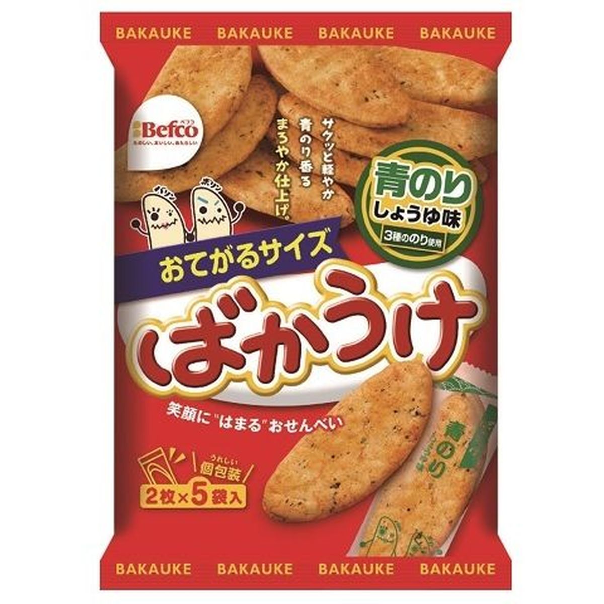 【20個入リ】栗山米菓 10枚バカウケ 青ノリ 10枚のサムネイル