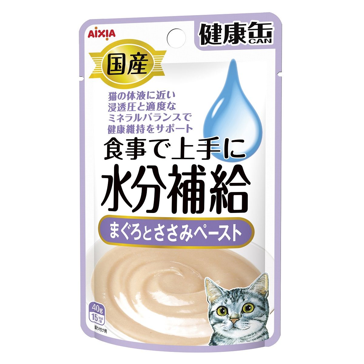 アイシア 国産 健康缶パウチ 水分補給 まぐろとささみペースト40g×48