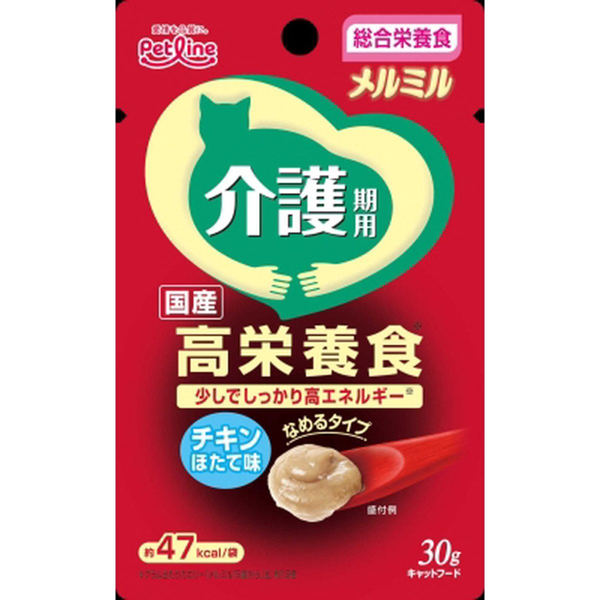 ペットライン メルミル介護期用 チキン ほたて味30g×48袋