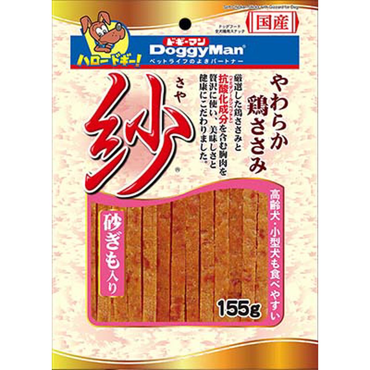 【商品の説明】鶏ささみと胸肉を贅沢に使った絹のようなやわらかな口当たりの紗。鉄分とビタミンを含む鶏の砂ぎも入り。原材料：鶏肉（胸肉、砂ぎも、ササミ）、コーンスターチ、ソルビトール、グリセリン、pH調整剤、プロピレングリコール、ミネラル類（ナトリウム）、リン酸塩（Na）、酸化防止剤（ビタミンC）、発色剤（亜硝酸ナトリウム）、調味料賞味日数：360※賞味期限が残り3ヶ月以上の商品を発送しております。　予めご了承ください。ドッグフード