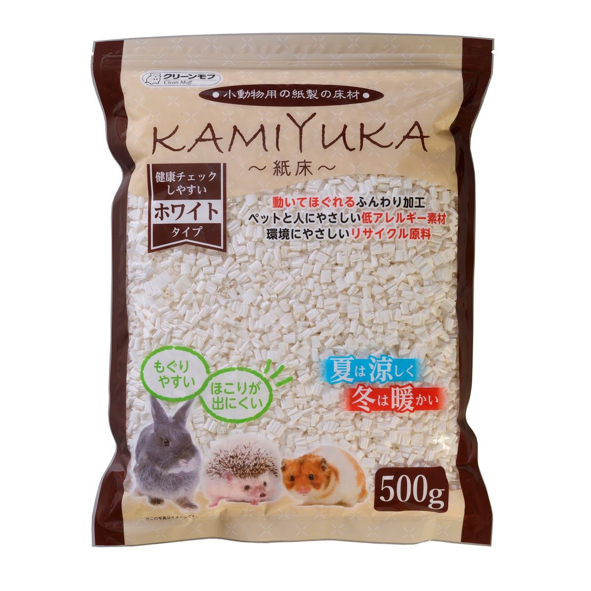 クリーンモフ小動物用床材KAMIYUKAホワイト 500g×16