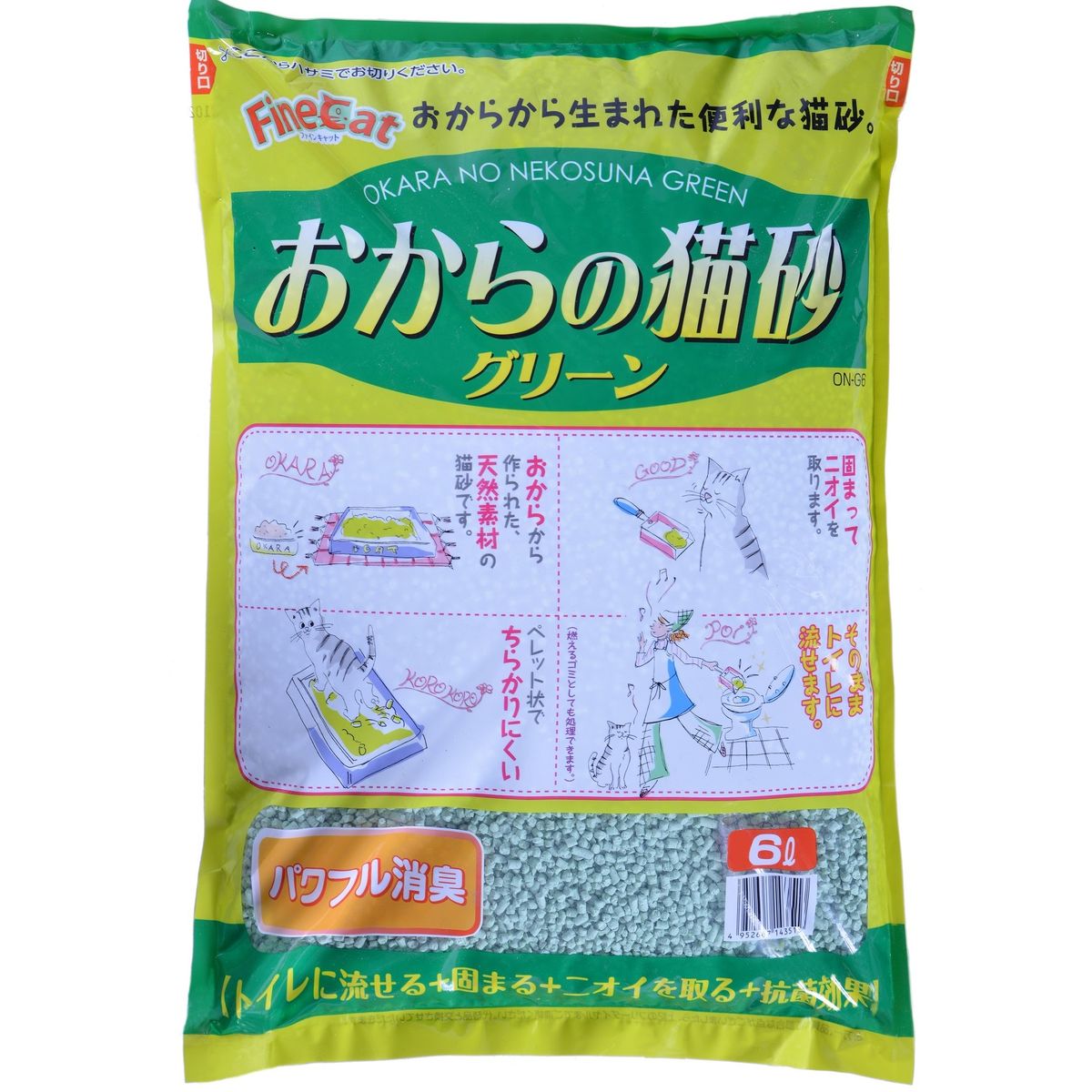 【商品の説明】おからを主原料とした猫の砂。　おからが主原料だから安心・安全。 原材料：おから 賞味日数：360トイレ用品