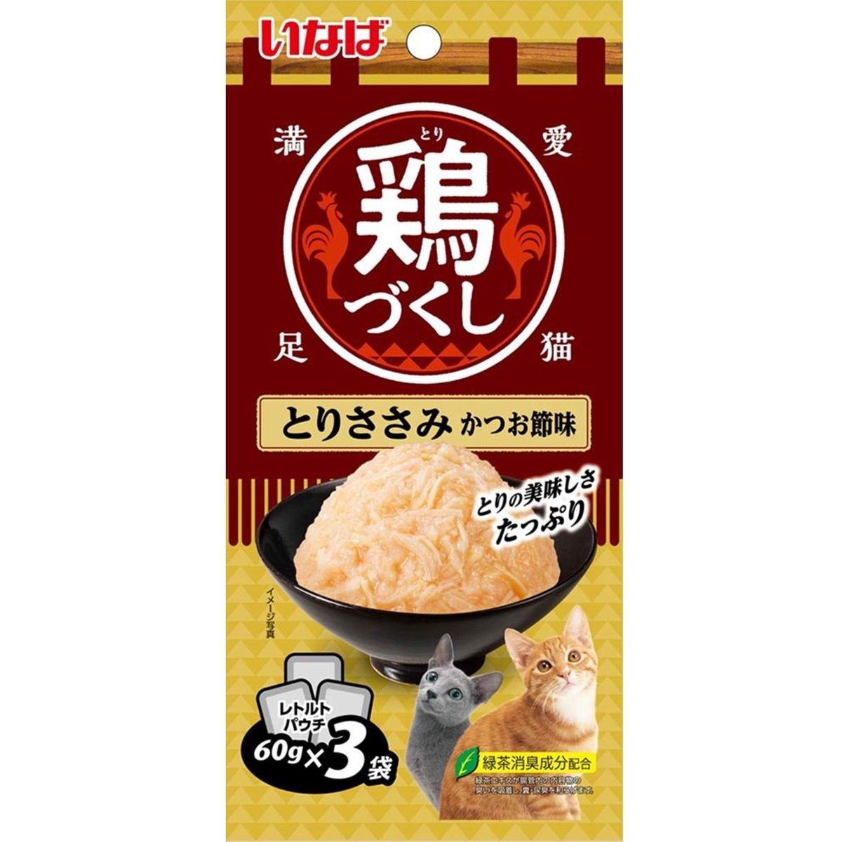 いなばペットフード 鶏づくし とりささみ かつお節味 60g×3袋×24