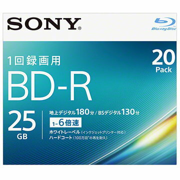 SONY ビデオ用BD-R 25GB 6X プリンタブル 20P 20BNR1VJPS6