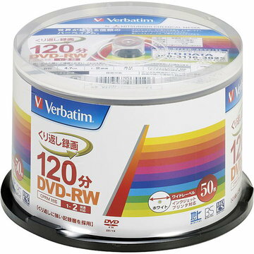 Verbatim DVD-RW CPRM 120ʬ 1-2x ԥɥ50P ۥ磻 VHW12NP50SV1