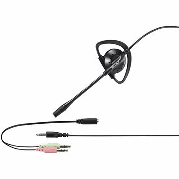 バッファロー（サプライ） 片耳イヤフック式ヘッドセット 4極&3極ミニ接続 ブラック BSHSECM110BK