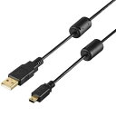 BUFFALO USB2.0 A-miniB フェライトコア付ケーブル 0.5m ブラック BU2AMNF05BK