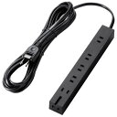 エレコム 超強力磁石タップ/6個口(内3ピン1)/5m/ブラック T-KM01-2650BK