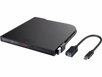 バッファロー USB3.2 ポータブルBDドライブ 再生書込SW ブラック BRXL-PT6U3-BKE