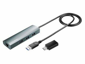 ■変換アダプター付きでUSB A/Type-C両方対応の、USBハブがついた有線LANアダプターです。パソコンのUSBポートに接続することで、USB 3.2 Gen 1(USB 3.0)ポートを3つとLANポート1つを増設することができます。80cmあるケーブルによって様々な場所に自由な配置が可能です。■本商品1つでギガビット(1000BASE-T)に対応した有線LANポート1つとUSB 3.2 Gen 1(USB 3.0)ポート3つを増設することができます。パソコンのUSBポートに挿すだけで簡単に使えるので、複数のUSB機器との接続が必要な場合や急に有線LAN通信が必要になった場合などに役立ちます。■付属の変換アダプターを使用することでType-AとType-Cどちらでも接続することが可能です。パソコンのUSB Type-Cポートにつなぐ場合は、添付の変換アダプターを使用してください。■長めに設計したケーブルによって、取り回しできる範囲が広がりました!スタンドに立てたノートPCに接続しても、机の下にあるデスクトップPCに接続しても、デスクの好きな場所に設置することが可能です。USBハブ