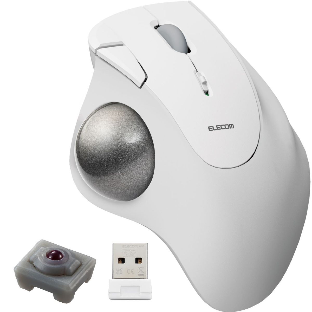 エレコム トラックボールマウス/IST/親指/人工ルビー/無線/ホワイト M-IT10DRWH