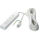 バッファロー(サプライ) 3ピン式電源タップ 4個口 マグネット付 2m ホワイト BSTAPMG3420WH