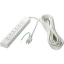バッファロー(サプライ) 3ピン式電源タップ 6個口 マグネット付 2m ホワイト BSTAPMG3620WH