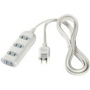 バッファロー(サプライ) 2ピン式電源タップ 4個口 シャッター付 3m ホワイト BSTAPSH2430WH