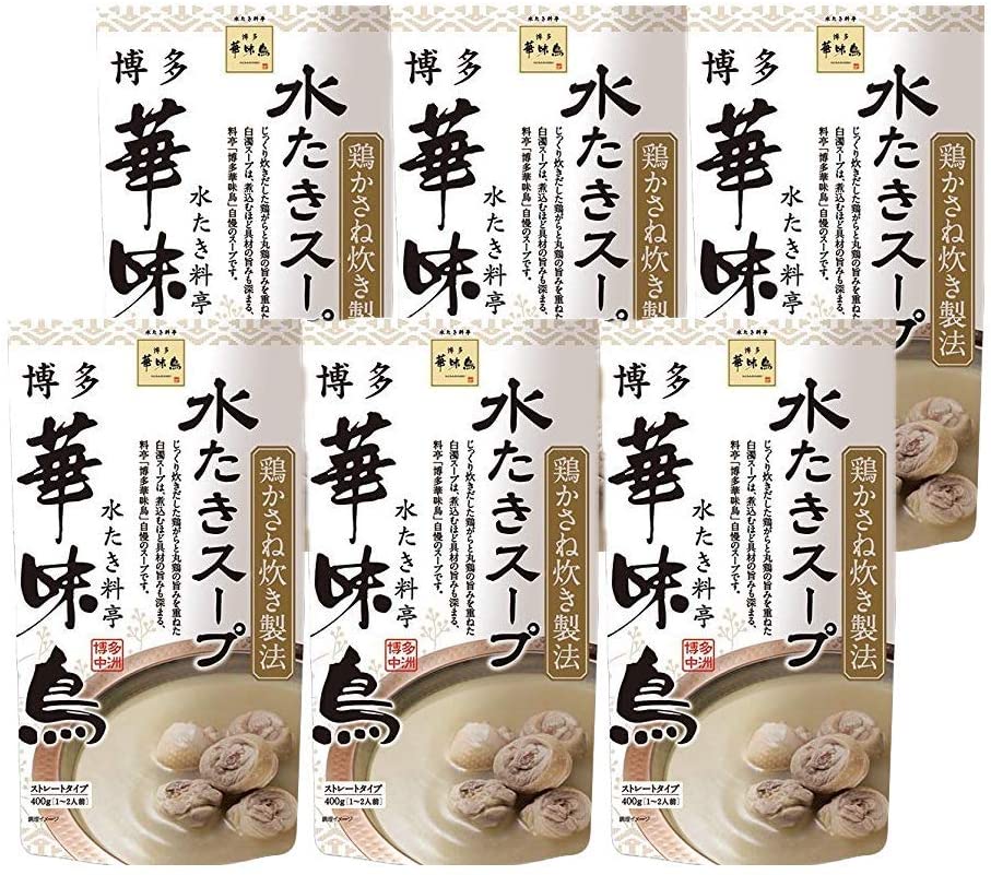 トリゼンフーズ 博多華味鳥 水炊きスープ 400g 6個セット 御影新生堂 水たき 鶏ガラ 華味鳥専 ...