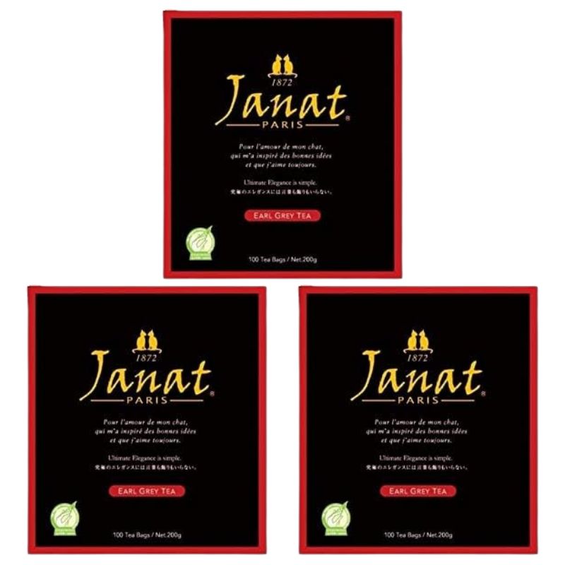 JANAT（ジャンナッツ）オリジナルのベルガモットオイルで香りをつけたアールグレイティーは、スリランカ中央部にの高地で栽培されたディンブラ地区の茶葉を使用。品質管理の行き届いた工場にて厳選し、パックされています。