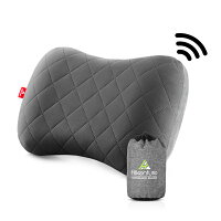 キャンプ枕 Hikenture® エアーピロー 携帯枕 トラベルピロー コットンカバー付き エアー枕 旅行枕 キャンプまくら 空気枕 腰枕 超軽量 コンパクト 収納袋付き(グレー)