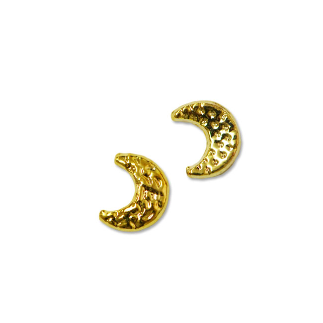 メタルパーツ 2個セット ジュエルムーン ゴールド 三日月 5mmx4mm