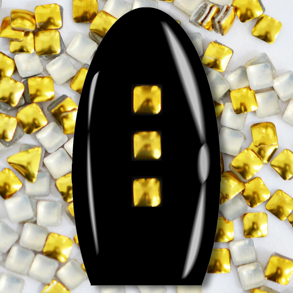 メタルスタッズ ネイル用 70粒 STZ015 スクエア ゴールド □2mm