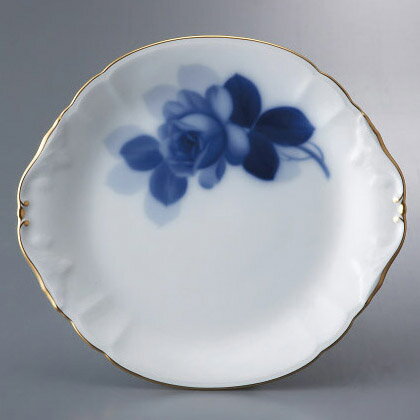 皇室御用達 大倉陶園 日本製 ブルーローズ 耳付きプレート 大皿 [ブランドロゴ入りギフトBOX] 人気 ギフト 御祝 結婚祝 出産祝 新築祝 結婚内祝 出産内祝 新築内祝 各種内祝 快気祝 粗品 景品 記念品 歳祝