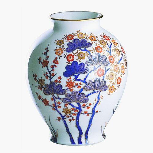 香蘭社 宮内庁御用達 香蘭社 日本製 有田焼 古伊万里四季 花瓶 花生 27cm ( 木箱入 ) 御祝 結婚祝 出産祝 新築祝 結婚内祝 出産内祝 新築内祝 各種内祝 快気祝 粗品 景品 記念品 歳祝