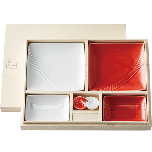 ミヤマ ( miyama ) 日本製 縁起物 水引ギフト 取皿2枚 小皿2枚 箸置2個 [ 木箱入 ] 人気 ギフト 御祝 ..