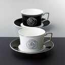 【 あす楽 土日・祝日対応 】ノリタケ ( NORITAKE ) エイダン プラチナ ティー・コーヒーカップ＆ソーサーペア 240ml ( ホワイト＆ブラック )[ブランドロゴ入りギフトBOX] 人気 ギフト 御祝 結婚祝 出産祝 新築祝 結婚内祝 出産内祝 記念品 歳祝