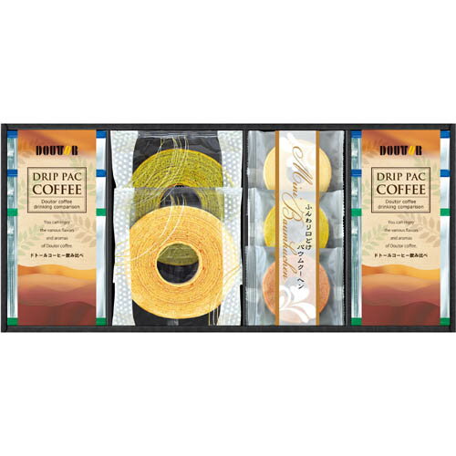 楽天ヒキタギフトセンタードトール （ DOUTOR ） 日本製 ドトールコーヒー ＆ 焼菓子 ギフトセット ドリップコーヒー バウムクーヘン ミニバウムクーヘン [ギフト箱入り] 人気 ギフト 御祝 結婚祝 出産祝 新築祝 結婚内祝 出産内祝 新築内祝 記念品 歳祝 お中元 お歳暮