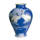 宮内庁御用達 香蘭社 日本製 有田焼 松鶴 花瓶 花生 34cm ( 木箱入 ) 御祝 結婚祝 出産祝 新築祝 結婚内祝 出産内祝 新築内祝 各種内祝 快気祝 ...