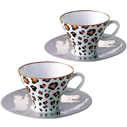 宮内庁御用達 香蘭社 日本製 有田焼 レオパード コーヒーカップ＆ソーサーペア 150ml [ 化粧箱入 ] 人気 ギフト 御祝 結婚祝 出産祝 新築祝 結婚内祝 出産内祝 新築内祝 各種内祝 快気祝 粗品 景品 記念品 歳祝
