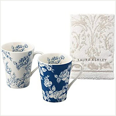 ローラアシュレイ ( LAURA ASHLEY ) サマーローズ ペアマグカップ ＆ ウォッシュタオル [ブランドロゴ入りギフトBOX] 人気 ギフト 御祝 結婚祝 出産祝 新築祝 結婚内祝 出産内祝 新築内祝 粗品 景品 記念品 歳祝