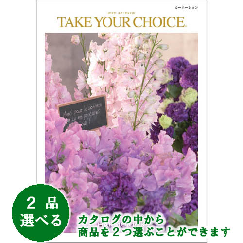 洋・ブライダルカタログギフト　「TAKE　YOUR　CHOICE　（テイクユアチョイス）」　カーネーション　2品選べるダブルチョイス　11600円コース　【あす楽_土曜営業】【あす楽_日曜営業】【ブライダル　結婚式引出物　結婚内祝】