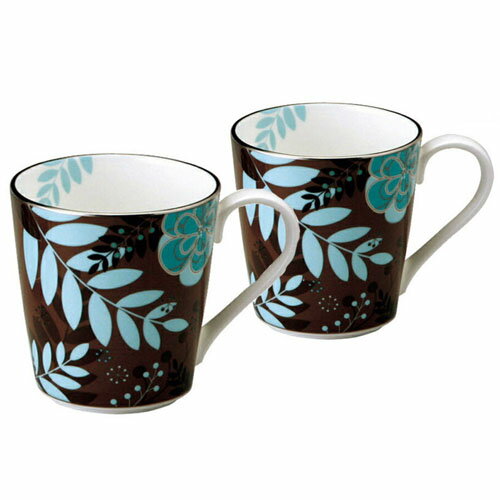 ナルミ ( NARUMI ) 日本製 フローラルパラダイス ペアマグカップ ( ブラウン ) 290ml [ギフト箱入り] 人気 ギフト 御祝 結婚祝 出産祝 新築祝 結婚内祝 出産内祝 新築内祝 各種内祝 快気祝 粗品 景品 記念品 歳祝