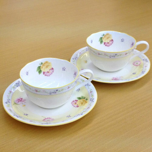 ノリタケ ( NORITAKE ) ジュヌフレール ティー・コーヒーカップ＆ソーサーペア 225ml ※ 電子レンジ使用可 [ブランドロゴ入りギフトBOX] 人気 ギフト 御祝 結婚祝 出産祝 新築祝 結婚内祝 出産内祝 新築内祝 記念品