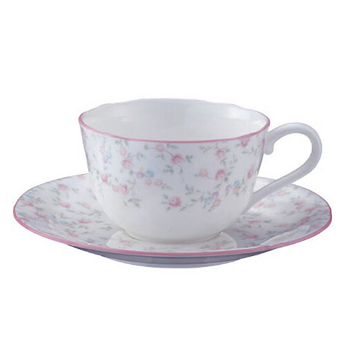 【 あす楽 土日・祝日対応 】ノリタケ ( NORITAKE ) キューティーローズ ティー・コーヒーカップ＆ソーサー 225ml ※ 電子レンジ使用可 [ブランドロゴ入りギフトBOX] 人気 結婚祝 出産祝 新築祝 結婚内祝 出産内祝 新築内祝 各種内祝 記念品 歳祝