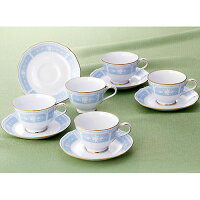 Noritake　（ノリタケ）　レースウッドゴールド　ティー・コーヒーカップ＆ソーサー　5客セット　[ブランドロゴ入りギフトBOX]　【人気　ギフト　出産内祝　結婚内祝　各種内祝】