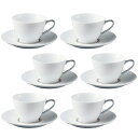 【 あす楽 土日 祝日対応 】ノリタケ ( NORITAKE ) アミ ティー コーヒーカップ＆ソーサー 6客セット 210ml ( プラチナ ) ブランドロゴ入りギフトBOX 人気 ギフト 御祝 結婚祝 出産祝 新築祝 結婚内祝 出産内祝 新築内祝 景品 記念品 歳祝