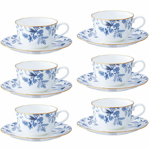 【 あす楽 土日・祝日対応 】ノリタケ ( NORITAKE ) ブルーソレンティーノ ティー・コーヒーカップ＆ソーサー 6客セット 225ml [ブランドロゴ入りギフトBOX] 人気 ギフト 御祝 結婚祝 出産祝 新築祝 結婚内祝 出産内祝 新築内祝 景品 記念品 歳祝