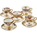 【当日発送 11時までの注文分】ノリタケ ( NORITAKE ) 日本製 和花コレクション 菖蒲・楓・菊・芥子・夕顔 ティー・コーヒーカップ&ソーサー 5客セ...