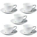 【 あす楽 土日・祝日対応 】ノリタケ ( NORITAKE ) アミ ティー・コーヒーカップ＆ソーサー 5客セット 210ml ( プラチナ ) [ブランドロゴ入りギフトBOX] 人気 ギフト 御祝 結婚祝 出産祝 新築祝 結婚内祝 出産内祝 新築内祝 景品 記念品 歳祝