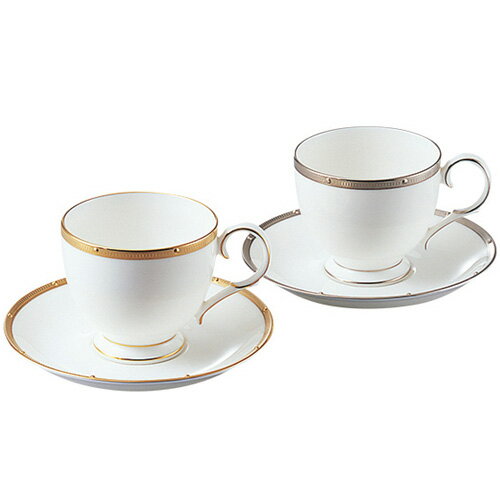 Noritake　（ノリタケ）　ロシェルゴールド＆ロシェルプラチナ　コーヒーカップ＆ソーサーペア