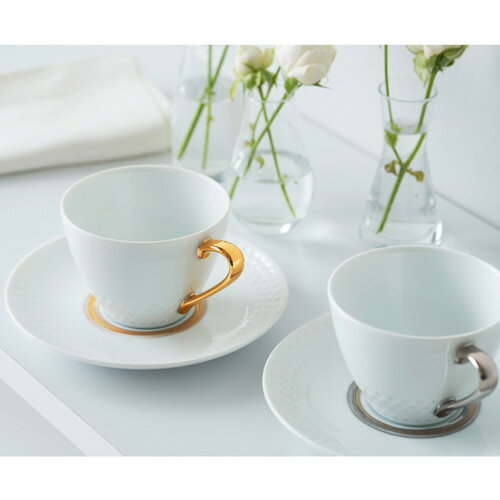 ノリタケ ( NORITAKE ) アミ ティー・コーヒーカップ＆ソーサーペア 210ml ( ゴールド ＆ プラチナ )  人気 ギフト 御祝 結婚祝 出産祝 新築祝 結婚内祝 出産内祝 新築内祝 景品 記念品 歳祝