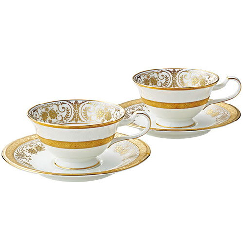 ノリタケ ( NORITAKE ) 日本製 ジョージアンパレス ティー・コーヒーカップ＆ソーサーペア 220ml [ブランドロゴ入りギフトBOX] 人気 ギフト 御祝 結婚祝 出産祝 新築祝 結婚内祝 出産内祝 新築内祝 各種内祝 快気祝 粗品 景品 記念品 歳祝