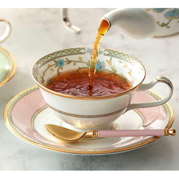 Noritake (ノリタケ) 日本製 ヨシノ ティー・コーヒーカップ&ソーサー 5客セット (ピンク) 【ギフト 出産内祝 結婚内祝 快気祝 お返し 各種内祝 引出物】