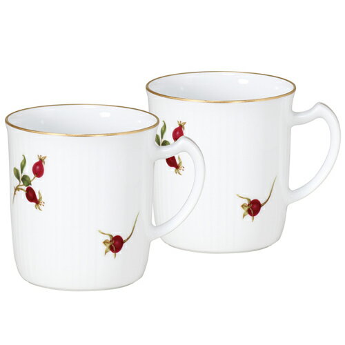 皇室御用達 大倉陶園 日本製 バラの実 ペアマグカップ 310ml [ブランドロゴ入りギフトBOX] 人気 ギフト 御祝 結婚祝 出産祝 新築祝 結婚内祝 出産内祝 新築内祝 各種内祝 快気祝 粗品 景品 記念品 歳祝