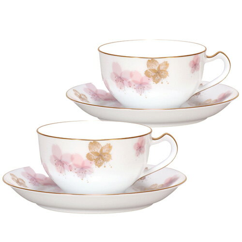 皇室御用達 大倉陶園 日本製 桜シリーズ 初御代桜 コーヒーカップ＆ソーサーペア 235ml [ブランドロゴ入りギフトBOX] 人気 ギフト 御祝 結婚祝 出産祝 新築祝 結婚内祝 出産内祝 新築内祝 各種内祝 快気祝 粗品 景品 記念品 歳祝