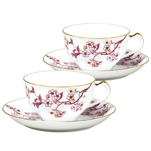 皇室御用達 大倉陶園 日本製 桜シリーズ 祝い桜 コーヒーカップ＆ソーサーペア 235ml [ブランドロゴ入りギフトBOX] 人気 ギフト 御祝 結婚祝 出産祝 新築祝 結婚内祝 出産内祝 新築内祝 各種内祝 快気祝 粗品 景品 記念品 歳祝