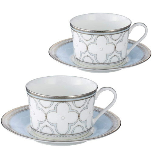 ノリタケ ( NORITAKE ) トレフォリオプラチナ ティー・コーヒーカップ＆ソーサーペア 245ml [ブランドロゴ入りギフトBOX] 人気 ギフト 御祝 結婚祝 出産祝 新築祝 結婚内祝 出産内祝 新築内祝 各種内祝 快気祝 粗品 景品 記念品 歳祝