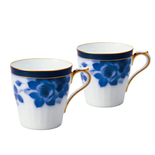 皇室御用達 大倉陶園 日本製 大倉陶園100周年記念ブルーローズ マグカップペア 330ml[ブランドロゴ入りギフトBOX] 人気 ギフト 御祝 結婚祝 出産祝 新築祝 結婚内祝 出産内祝 新築内祝 各種内祝 快気祝 粗品 景品 記念品 歳祝